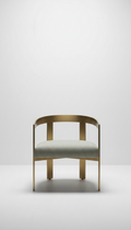 Brushed Brass Accent Chair With Sculpted Frame