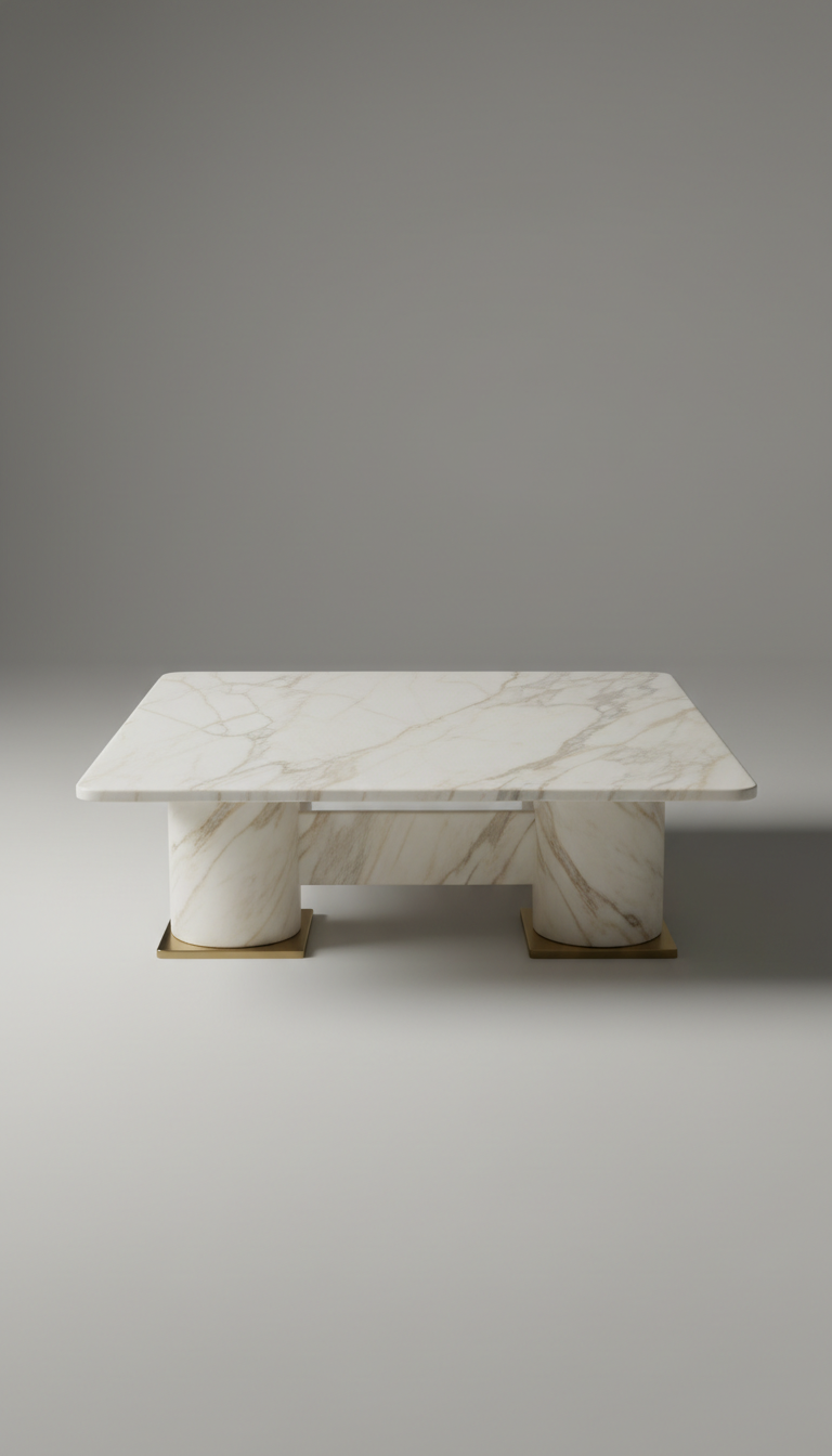 Marble Coffee Table With Veined Finish